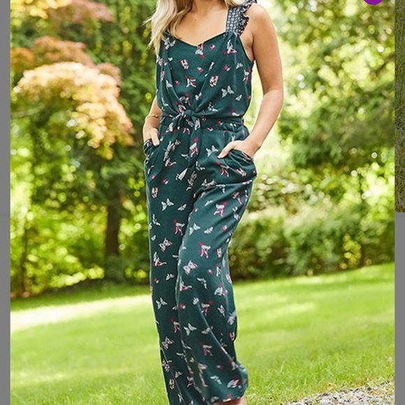 Matilda Jane dark green butterfly insects jumpsuit - Picture 3 of 9
